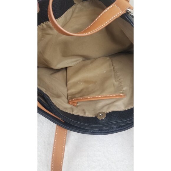 Carryland Black Beige Women’s Tote Satchel Handbag Shoulder Bag Purse multi pckt - Picture 8 of 11